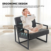 Hawsaiy Accent Chair with Metal Frame, Teddy Fleece Living Room Chairs with Foam Seat Cushions, Comfy Reading Armchair for Bedroom