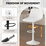 Hawsaiy Modern Swivel Bar Stools Set of 2/4, Adjustable Faux Leather Counter Height Chairs with Back for Kitchen Island