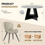 Hawsaiy 5 Piece Round Dining Table Set for 4, 47.3