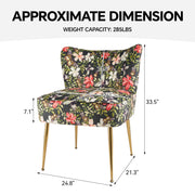 Hawsaiy Modern Velvet Accent Chair with Metal Legs