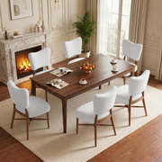 Hawsaiy Dining Chairs Set of 2/4/6, Upholstered Fabric Dining Room Chairs, Mid Century Modern Kitchen Chairs with Solid Wood Legs & Cross-Brace Support, Farmhouse Side Chairs for Dining Room