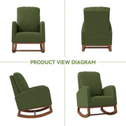 Hawsaiy Comfortable Velvet Nursery Rocking Chair with Padded Seat & High Backrest