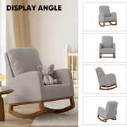 Nalupatio Rocking Chair Nursery, Reading Chair, Glider Accent Chair, Rocking Accent Chair with Wood Legs for Living Room, Bedroom Brown Coffee