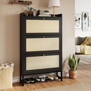 Hawsaiy Slim Entryway Shoe Storage Cabinet with 2/3 Flip Drawers, Narrow Freestanding Shoe Organizer Holds 16–20 Pairs, Space-Saving Wooden Shoe Rack for Hallway, Foyer