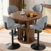 Hawsaiy Swivel Bar Stools Set of 2/4, Adjustable Height Faux Leather Bar Stools with Back, Double-Layer Upholstered Counter Height Bar Chairs for Kitchen Island