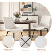 Hawsaiy PU Leather Dining Chairs Set of 2/4/6, Upholstered Kitchen Chairs with Crossed Metal Legs, Armless Side Chairs for Dining Room, Kitchen, Living Room