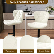 Hawsaiy Modern Adjustable Faux Leather Bar Stool with Back for Kitchen Island Set of 2/4
