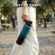 Hawsaiy 24 oz Insulated Stainless Steel Water Bottle with Handle, Leak-Proof Lid & Wide Mouth, Double Wall Vacuum, BPA Free, Keeps Cold & Hot
