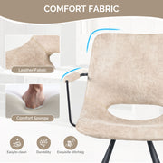 Hawsaiy Modern Dining Chiars Set of 2 with Arm and Metal Legs