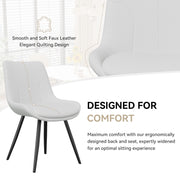 Hawsaiy Modern Faux Leather Dining Chair Set of 2/4/6 with Sturdy Metal Frame