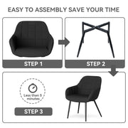 Hawsaiy Ergonomic Dining Chairs Set of 2/4/6 with Metal Leg for Kitchen, Dining Room, or Living Room