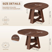 Hawsaiy 43.3-59 in Extendable Oval Dining Table for 4-6, Space-Saving Round Kitchen Table with Hidden Leaf Storage & Bottom Shelf for Small Space