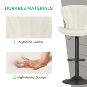 Hawsaiy Adjustable Upholstered Bar Stools Set of 2/4,Modern Counter Height Swivel Bar Chairs with High Backrest, Faux Leather Padded Seat for Kitchen Island