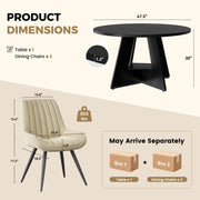Hawsaiy 5 Piece Round Dining Table Set for 4, 47.3