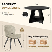 Hawsaiy 5 Piece Round Dining Table Set for 4, 47.3