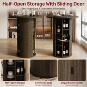 Hawsaiy Round Bar Table with Storage, 31.5