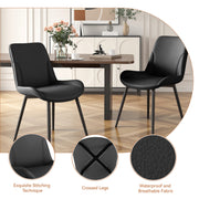 Hawsaiy PU Leather Dining Chairs Set of 2/4/6, Upholstered Kitchen Chairs with Crossed Metal Legs, Armless Side Chairs for Dining Room, Kitchen, Living Room