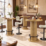 Hawsaiy Bar Table and Chairs Set for 2, 3-Piece Pub Table Set with 2 Adjustable Swivel Bar Stools, Counter Height Dining Table Set for Kitchen, Apartment, Home Bar, Small Space