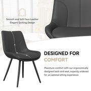 Hawsaiy Modern Faux Leather Dining Chair Set of 2/4/6 with Sturdy Metal Frame
