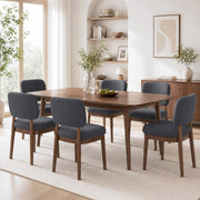 Hawsaiy Wooden Dining Chairs Set of 2/4/6, Boucle Upholstered Dining Room Chairs with Solid Wood Legs, Mid Century Modern Kitchen Chairs, Farmhouse Side Chairs with Back for Dining Room