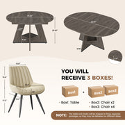 Hawsaiy 5 Piece Extendable Dining Table Set for 4, 47.24