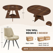 Hawsaiy 5 Piece Extendable Dining Table Set for 4, 47.24