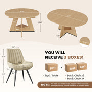 Hawsaiy 5 Piece Extendable Dining Table Set for 4, 47.24