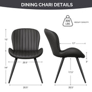 Hawsaiy Modern Dining Room Chairs Set of 2/4/6, Upholstered Kitchen Dinner Chair Fabric and Curved Backrest Kitchen Chairs Dark Grey