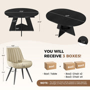 Hawsaiy 5 Piece Extendable Dining Table Set for 4, 47.24