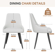 Hawsaiy PU leather Dining Chairs Set of 2/4 with Durable Metal Legs