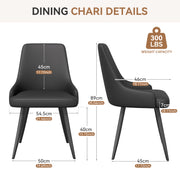 Hawsaiy PU leather Dining Chairs Set of 2/4 with Durable Metal Legs