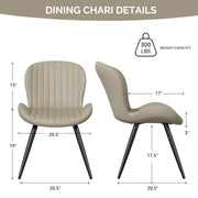Hawsaiy Modern Dining Room Chairs Set of 2/4/6, Upholstered Kitchen Dinner Chair Fabric and Curved Backrest Kitchen Chairs Dark Grey