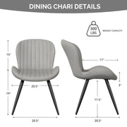 Hawsaiy Modern Dining Room Chairs Set of 2/4/6, Upholstered Kitchen Dinner Chair Fabric and Curved Backrest Kitchen Chairs Dark Grey