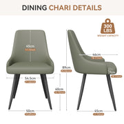 Hawsaiy PU leather Dining Chairs Set of 2/4 with Durable Metal Legs