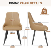 Hawsaiy PU leather Dining Chairs Set of 2/4 with Durable Metal Legs