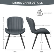 Hawsaiy Modern Dining Room Chairs Set of 2/4/6, Upholstered Kitchen Dinner Chair Fabric and Curved Backrest Kitchen Chairs Dark Grey