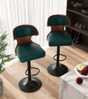 Hawsaiy PU Leather Upholstered Bar Set of 1/2//3/4  with Back & Footrest
