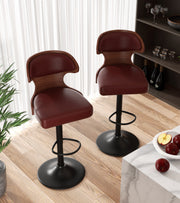 Hawsaiy PU Leather Upholstered Bar Set of 1/2//3/4  with Back & Footrest