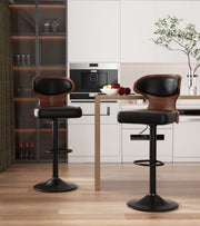 Hawsaiy PU Leather Upholstered Bar Set of 1/2//3/4  with Back & Footrest