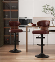 Hawsaiy PU Leather Upholstered Bar Set of 1/2//3/4  with Back & Footrest