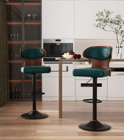 Hawsaiy PU Leather Upholstered Bar Set of 1/2//3/4  with Back & Footrest
