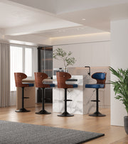 Hawsaiy PU Leather Upholstered Bar Set of 1/2//3/4  with Back & Footrest