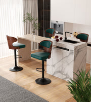 Hawsaiy PU Leather Upholstered Bar Set of 1/2//3/4  with Back & Footrest