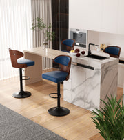 Hawsaiy PU Leather Upholstered Bar Set of 1/2//3/4  with Back & Footrest