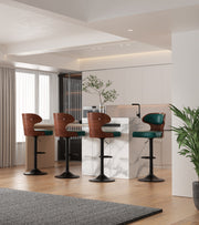 Hawsaiy PU Leather Upholstered Bar Set of 1/2//3/4  with Back & Footrest