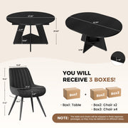 Hawsaiy 5 Piece Extendable Dining Table Set for 4, 47.24