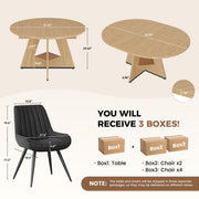 Hawsaiy 5 Piece Extendable Dining Table Set for 4, 47.24