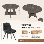 Hawsaiy 5 Piece Extendable Dining Table Set for 4, 47.24