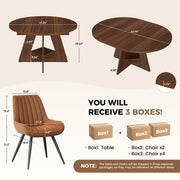 Hawsaiy 5 Piece Extendable Dining Table Set for 4, 47.24