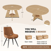 Hawsaiy 5 Piece Extendable Dining Table Set for 4, 47.24